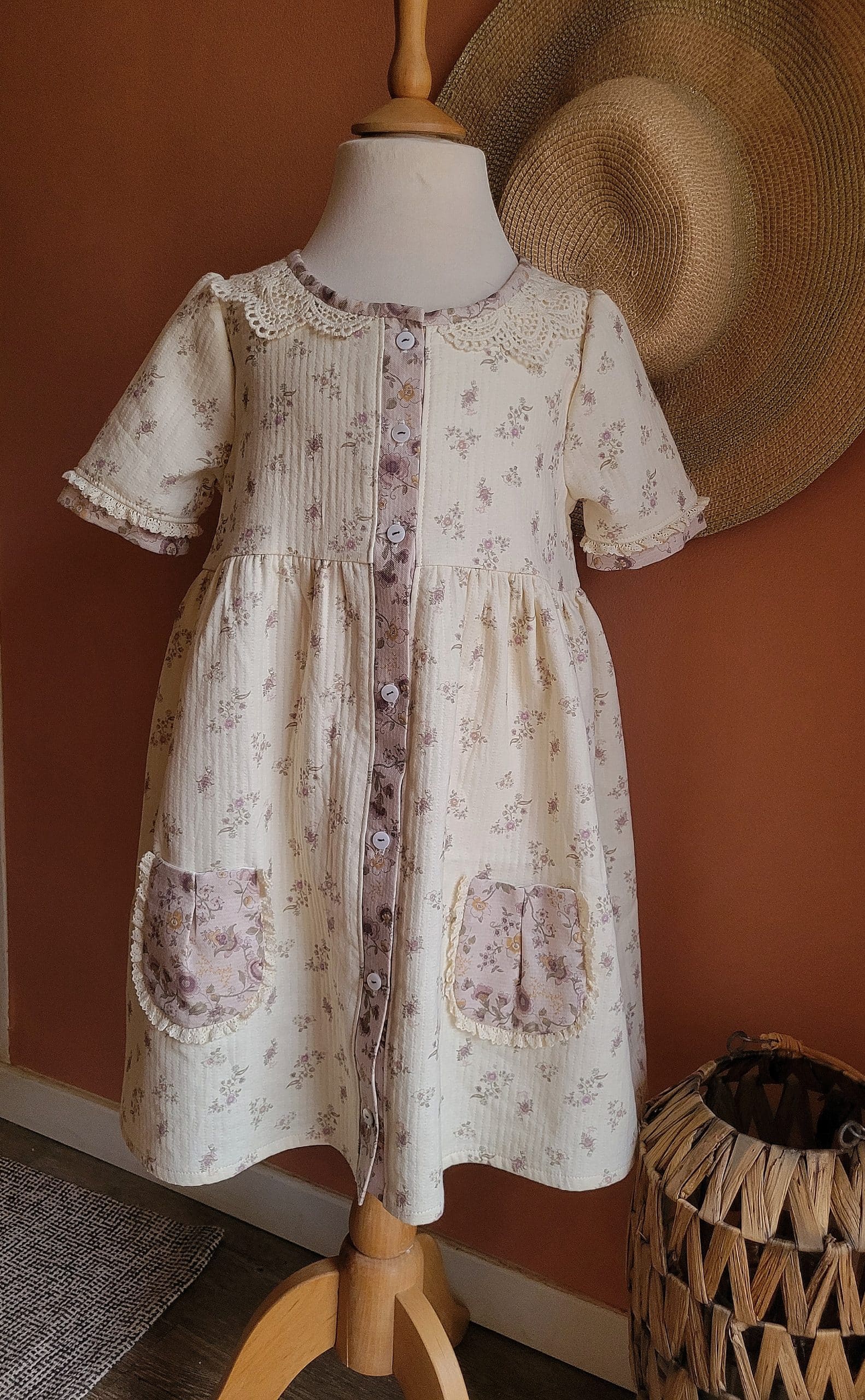 Robe - Coton texturé bi motifs