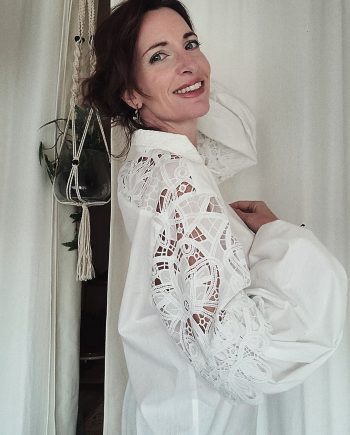 Chemise femme - popeline et guipure