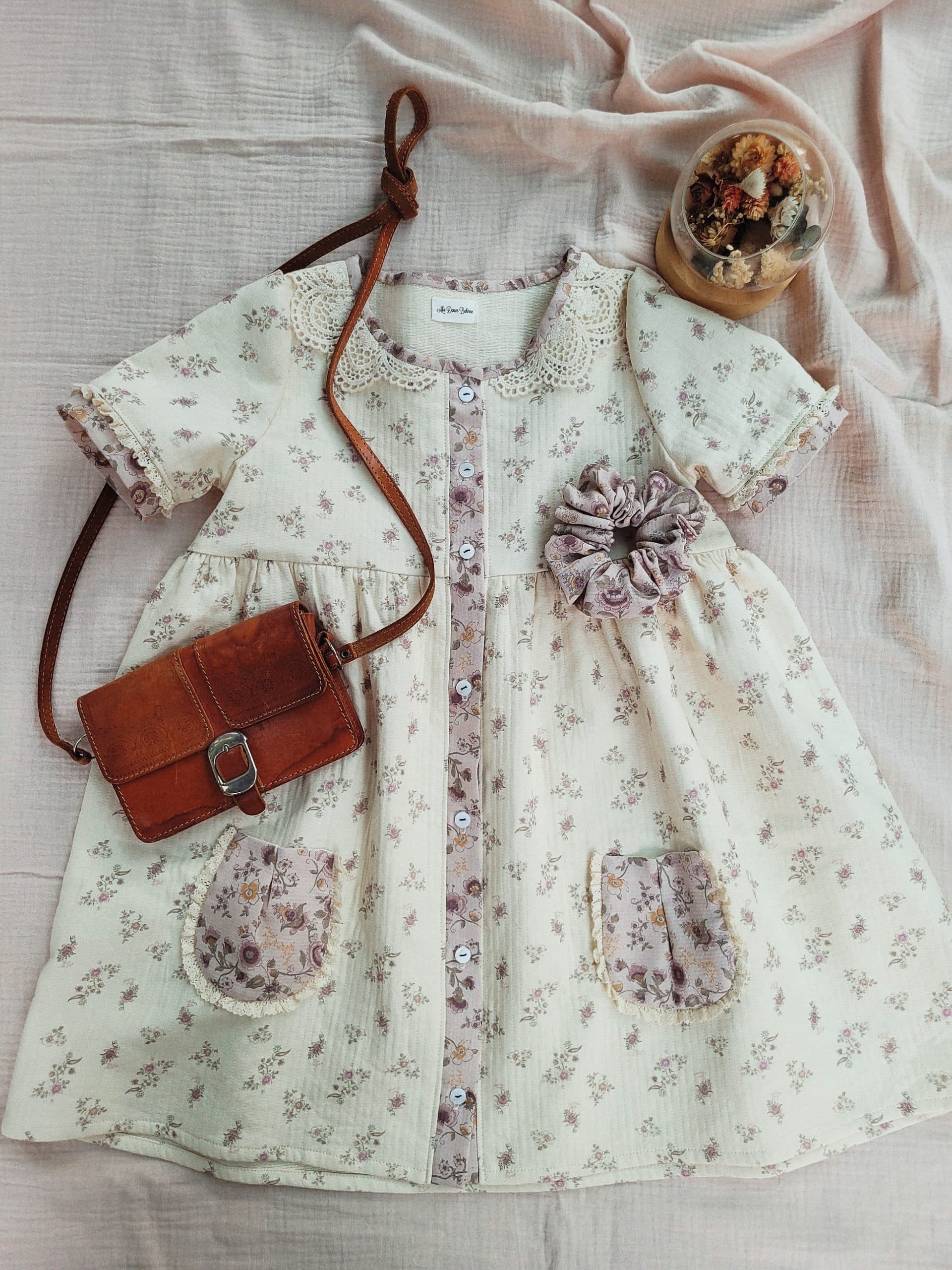 Robe - Coton texturé bi motifs