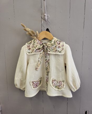 Blouse  -  gaze naturel et tissu indien