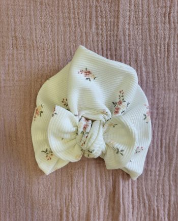 Bonnet turban coton -  bouquet de fleurs